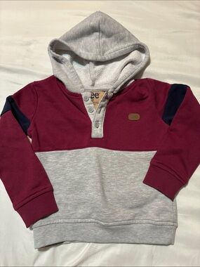 Lee Maroon, Heather Gray & Navy Hooded Colorblock Pullover